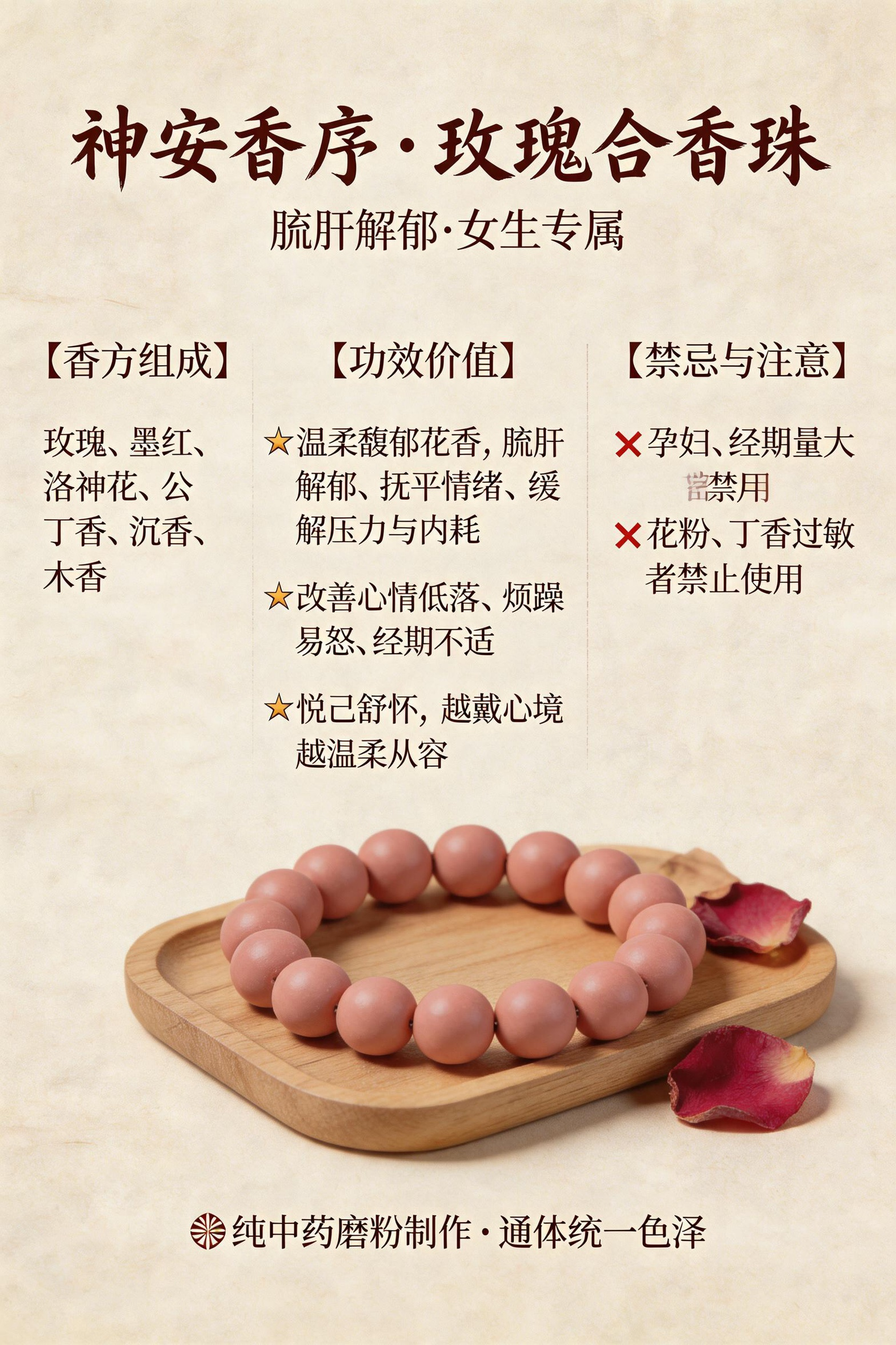 Rose Hexiang Bead